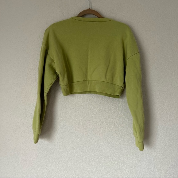 Reformation Hunter Crop Sweatshirt in Bright Green - Picture 5 of 5